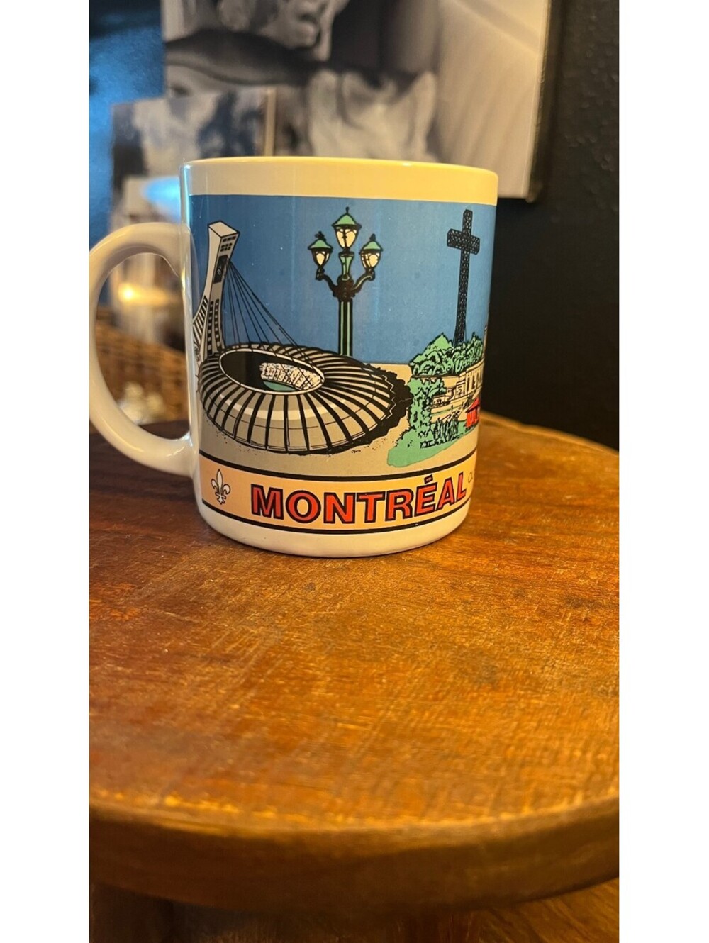 Vintage Montreal Quebec Canada Souvenir Coffee Mug Olympic Stadium Notre Dame